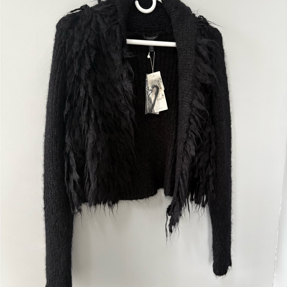 Eileen Fisher NWT Black Mohair Cardigan